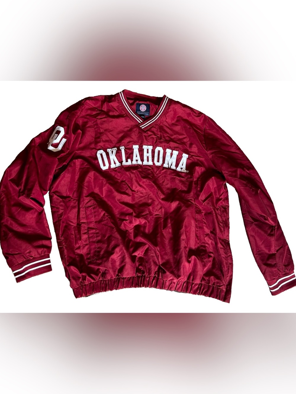 Vtg Oklahoma Men's XL Maroon Pullover Jacket - Collegiate Windbreaker